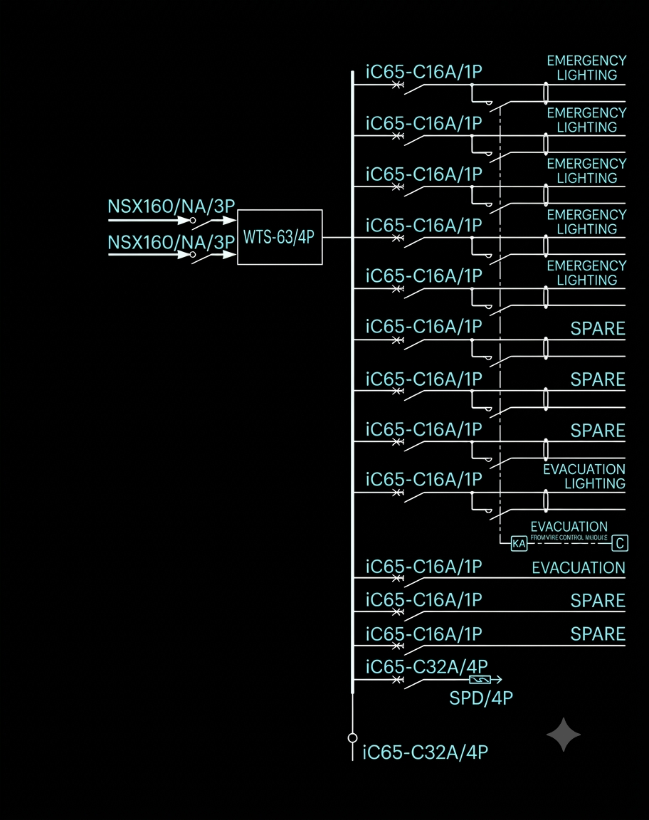 Emergency Lighting Distribution System Diagram